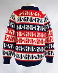 "WIN" patterned sweater