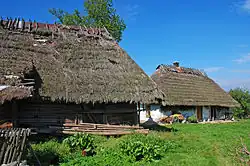 Open-air museum; cottage and barn
