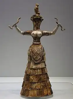 One of the Minoan snake goddess figurines, about 1600 BC