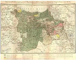 1893–96, Green shows Muslim majority, red shows Armenian majority.