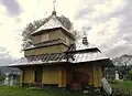 The bell tower of the church of St. Michael (wooden), 1886. Village Plavie.