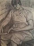 Dong-shin Bae 1983 Charcoal drawing 64.5x49.7 cm
