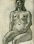 Dong-shin Bae 1976 Charcoal drawing 49.7x64.5 cm