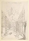 The interior of the Arsenal, Fort William by William Prinsep 1835