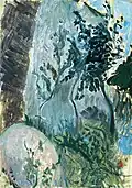 Garden, 1947, Oil on paper, 47 x 39 cm.