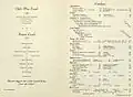The Pine Grill Menu (inside, circa April 1949)