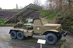 BM-13 Katyusha rocket launcher, side view