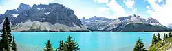 Bow Lake at a roadside turnout on Alberta Highway 93