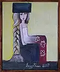The girl with the pigtail, acrylic 22×27 cm