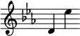 \new Staff \with { \remove "Time_signature_engraver" } { \clef treble \key es \major d' es''}