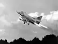 A4-C Skyhawk from VMA-324 demonstrates the use of JATO at Marine Corps Auxiliary Landing Field Bogue, North Carolina circa 1965.