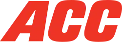 Each letter of "ACC" is colored in red.