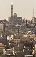 The craggy topography with the mosque in view