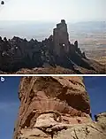 View of the church atop sandstone hill
