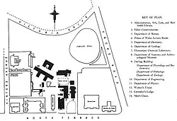 This map shows the South Australian Institute of Technology and the locations of its neighbouring institutions in 1926.