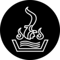 Picture of a shield depicting algae growing in a lake.