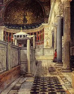 Interior of Basilica of San Clemente al Laterano (1863) by Lawrence Alma-Tadema