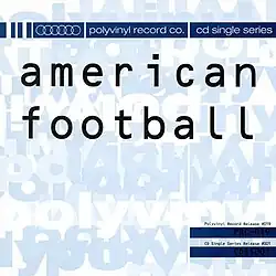 A series of typographic characters overlaid on one another in blue with relevant information about the release in black and dark blue