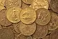 Gold double-eagle coins from the Hackney Hoard
