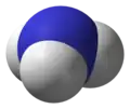 Space-filling model of the ammonia molecule