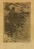 With her child, 1890 etching, 12.5 cm × 8.7 cm (4.9 in × 3.4 in)