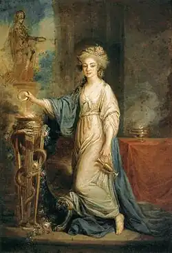 Portrait of a Woman as a Vestal Virgin (1770s), oil on canvas, 60 x 41 cm., Thyssen-Bornemisza Museum, Madrid