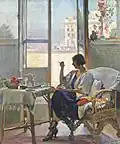 Lady at the Breakfast Table, oil on canvas 68 x 58 cm