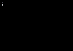 A backlash character at the top-left of the screen and a blinking at sign character below it