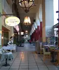 Cafes and restaurants that line up the sides of the square