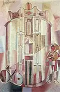 Cattedrale con suonatore di tromba, 1955 (Art collections of Fondazione Cariplo).