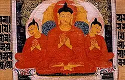 The Multiplication of Buddhas, manuscript illustration, Nalanda, after 700