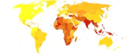Asthma deaths per million persons in 2012   0–10   11–13   14–17   18–23   24–32   33–43   44–50   51–66   67–95   96–251