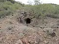 The entrance to an old adit at the BS&K Mine.