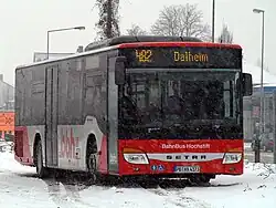 Image 13A Setra S 415 NF of the operator BahnBus Hochstift, in Paderborn bus terminal.