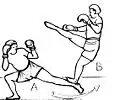 Using a spinning kick
