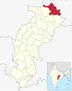 Location in Chhattisgarh