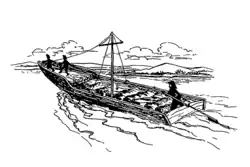 Image 56Most Missourians traveled longer distances by water, and large cargo was transported by bateaux (shown above). (from History of Missouri)