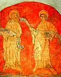 A mural in the crypt
