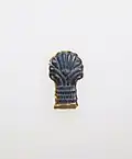 Roman bead ornament; gold and lapis lazuli; 3 cm × 1.8 cm × 0.5 cm (1.18 in × 0.71 in × 0.20 in); Metropolitan Museum of Art
