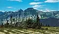 East aspect, with top of parent Kaina Mountain behind left