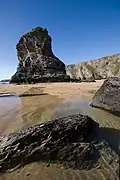 Image 18Low tide at Bedruthan Steps (from Geography of Cornwall)