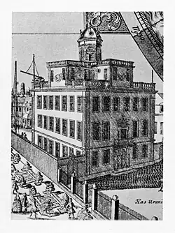 The building in 1742, used as an observatory by Johann Gabriel Doppelmayr