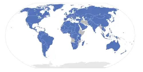 Berne Convention   Ratifications of the Convention as of 2019