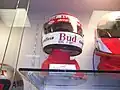 Race-worn helmet of Bobby Rahal on display at the Indianapolis Motor Speedway Hall of Fame Museum
