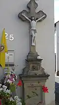 Late Gründerzeit sandstone Crucifix, 1903