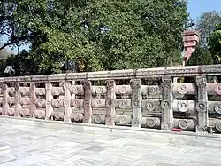 Plaster copy and reconstruction of original Sunga railing