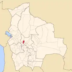 Location of Quillacollo Province within Bolivia