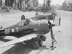 Image 80Australian-designed CAC Boomerang aircraft at Bougainville in early 1945 (from Australia in World War II)