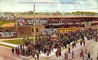Postcard showing Athletic Park, which became Borchert Field