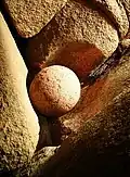 Natural granite ball (2–3 ft in diameter) close to Renote Island